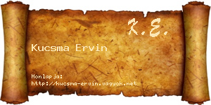 Kucsma Ervin névjegykártya